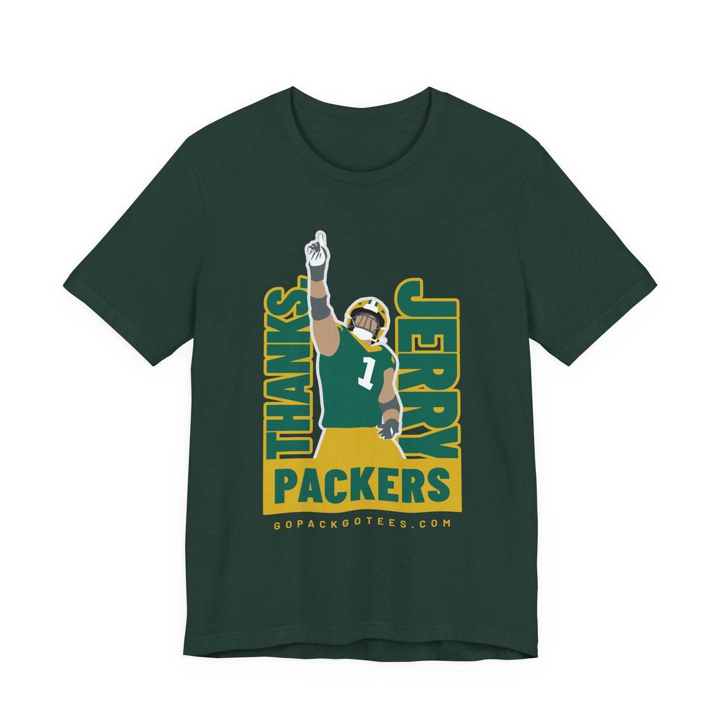 Thank You Jerry Packers Unisex Tee, Sports Fan Shirt, Game Day Apparel, NFL Gift, Team Spirit Wear, Green Bay Packers T-Shirt