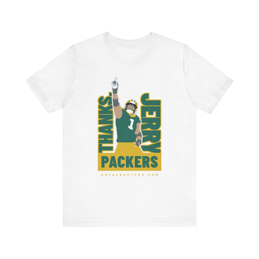 Thank You Jerry Packers Unisex Tee, Sports Fan Shirt, Game Day Apparel, NFL Gift, Team Spirit Wear, Green Bay Packers T-Shirt
